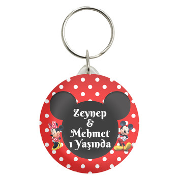 Mickey ile Minnie Mouse İkiz Temalı Anahtarlık