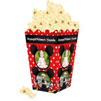 Mickey İle Minnie Mouse İkiz Temalı Popcorn Kutusu