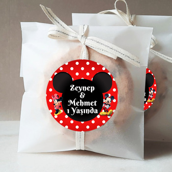 Mickey ile Minnie Mouse İkiz Temalı Sticker