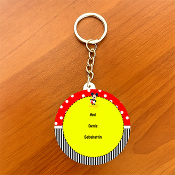 Mickey Mouse Daire Plastik Anahtarlık