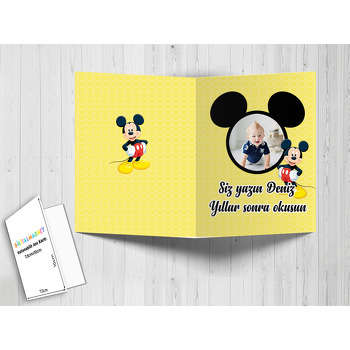 Mickey Mouse Temalı Anı Kartı