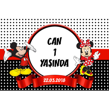 Mickey Mouse Temalı Doğum Günü Afiş
