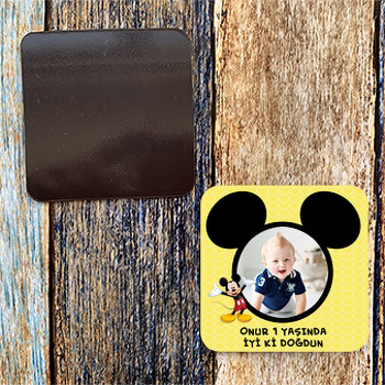 Mickey Mouse Temalı Doğum Günü Magnet