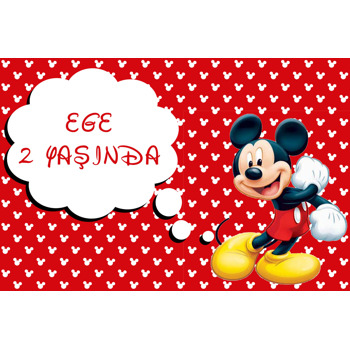 Mickey Mouse Temalı Doğum Günü  Parti Afiş 
