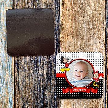 Mickey Mouse Temalı Resimli Kare Magnet