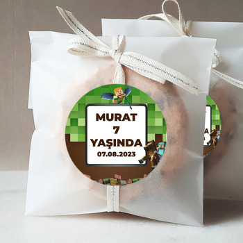 Minecraft Pixel Fon Temalı Sticker