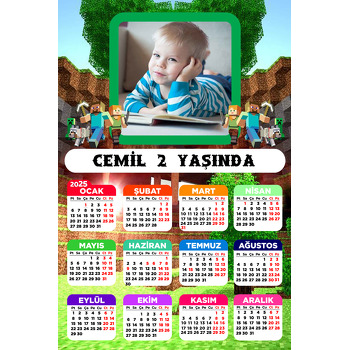 Minecraft Temalı Takvim Magnet