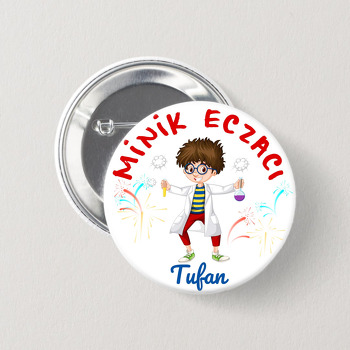 Minik Eczacı Erkek Çocuk Temalı İğneli Buton Rozet