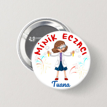 Minik Eczacı Kız Çocuk Temalı İğneli Buton Rozet