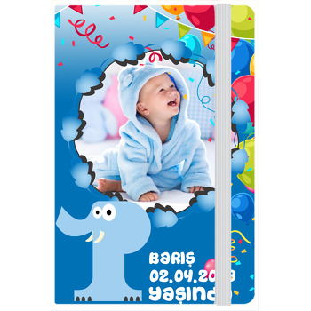 Minik Fil Temalı Doğum Günü Kişiye Anı Özel Defter