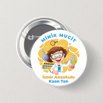 Minik Kaşif Mucit Temalı İğneli Buton Rozet