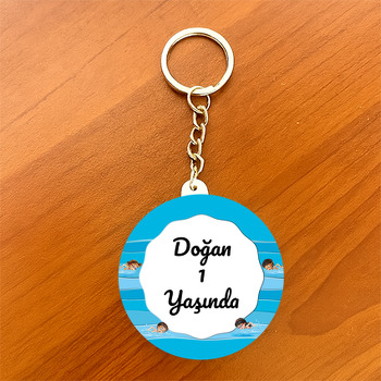 Minik Yüzücü Temalı Daire Plastik Magnet