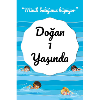 Minik Yüzücü Temalı Doğum Günü Afiş