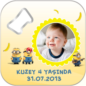 Minion 2 Temalı Kare Magnet Açacak