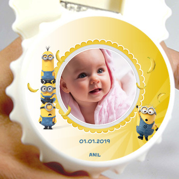 Minion 2 Temalı Resimli Kapak Şekilli Magnet Açacak