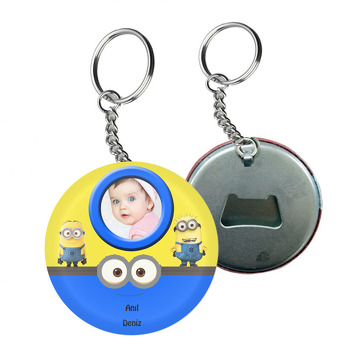 Minion Temalı Resimli Arkası Açacak Anahtarlık