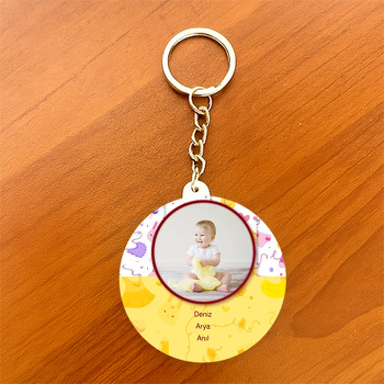 Miniş Eşyalar Temalı Bebek Daire Plastik Anahtarlık