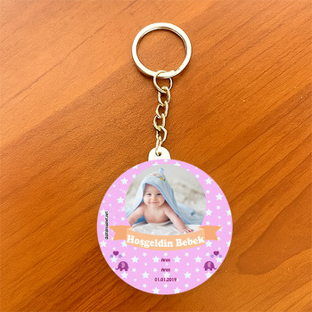 Miniş Fil 2 Temalı Hoşgeldin Bebek Daire Plastik Anahtarlık