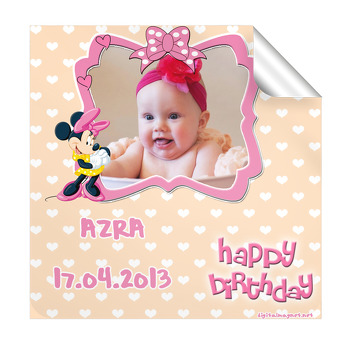 Minnie Mouse Doğum Günü  Kare Etiket