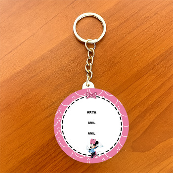Minnie Mouse Temalı Daire Plastik Anahtarlık