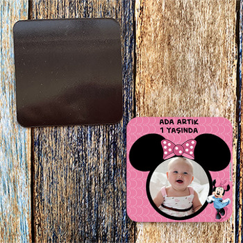 Minnie Mouse Temalı Doğum Günü Magnet