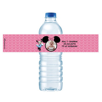 Minnie Mouse Temalı Su Şişesi Etiketi