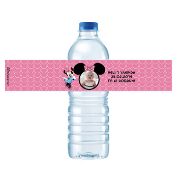 Minnie Mouse Temalı Su Şişesi Etiketi