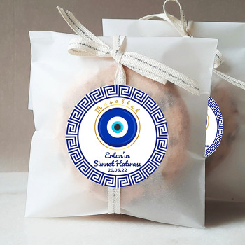 Mitolojik Motif ile Nazar Boncuğu Sünnet Temalı Sticker