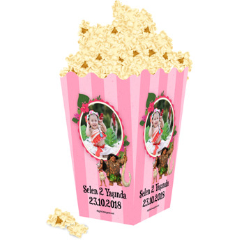 Moana Pink Temalı Popcorn Kutusu