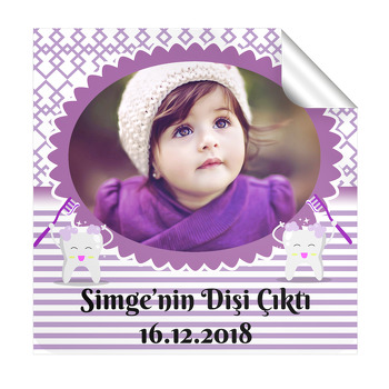 Mor Çerçeveli Diş Buğdayı  Kare Etiket