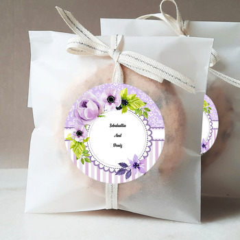 Mor Çiçek  Temalı Sticker