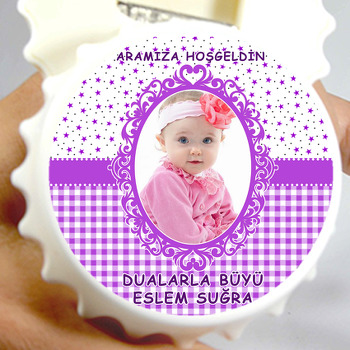 Mor Desen Temalı Kapak Şekilli Magnet Açacak