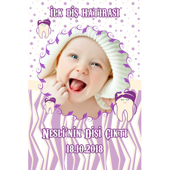 Mor Diş Buğdayı Temalı Doğum Günü Magnet