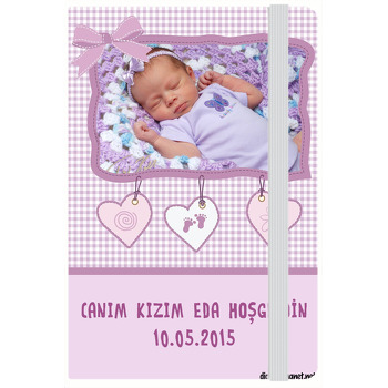 Mor Fonlu Kişiye Anı Özel Defter