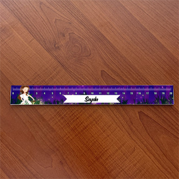 Mor Ormanda Işıklı Kız Çocuğu Temalı Hediyelik Cetvel