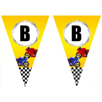 Motorsiklet ile Sarı Fone Temalı Parti Banner