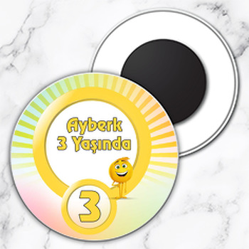 Movie Emoji Temalı Daire Plastik Magnet