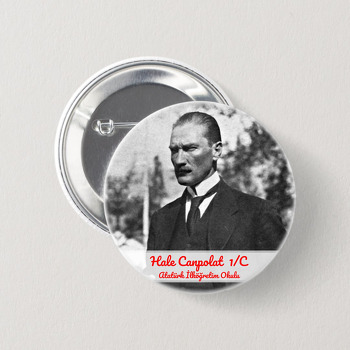 Mustafa Kemal Atatürk Temalı İğneli Buton Rozet