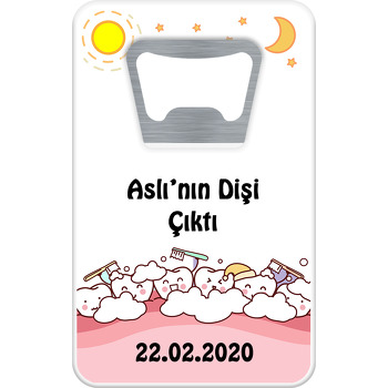 Mutlu Dişler Temalı Dikdörtgen Magnet Açacak