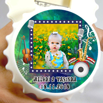 Müzik 2 Temalı Resimli Kapak Şekilli Magnet Açacak