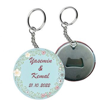 Narin Papatyalar Mavi Fon Temalı Arkası Açacak Anahtarlık