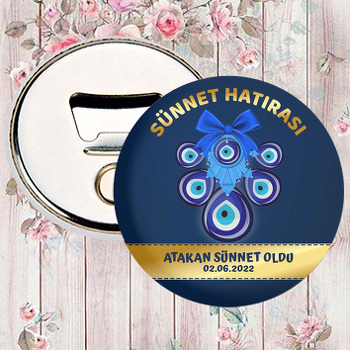Nazar Boncuğu ile Mavi İşleme Sünnet Temalı Magnet Açacak