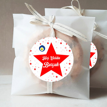 Nazar Boncuklu Kırmızı Yıldız Temalı Sticker