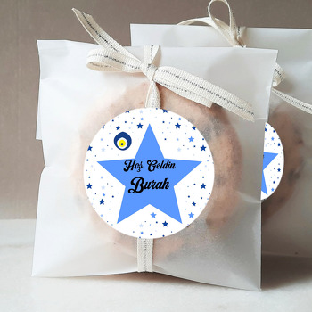 Nazar Boncuklu Mavi Yıldız Temalı Sticker