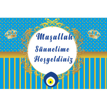 Nazar Boncuklu  Sünnet Temalı Doğum Günü Afiş