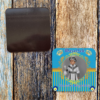 Nazar Boncuklu Sünnet Temalı Kare Magnet