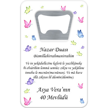 Nazar Duası Temalı Dikdörtgen Magnet Açacak