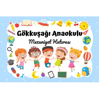 Neşeli Anokulu Mezunları Temalı Mezuniyet Afişi