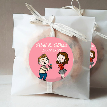 Neşeli Çift ile Teklif Temalı Sticker