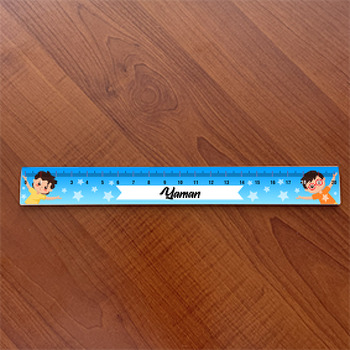 Neşeli Çocuklar Mavi Fon Temalı Hediyelik Cetvel